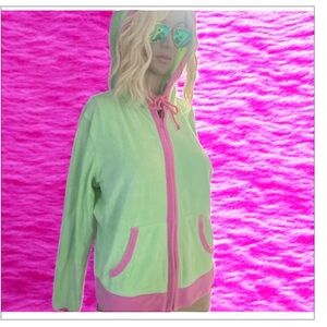 Lilly Pulitzer White Label Terry Hoodie Pink Green